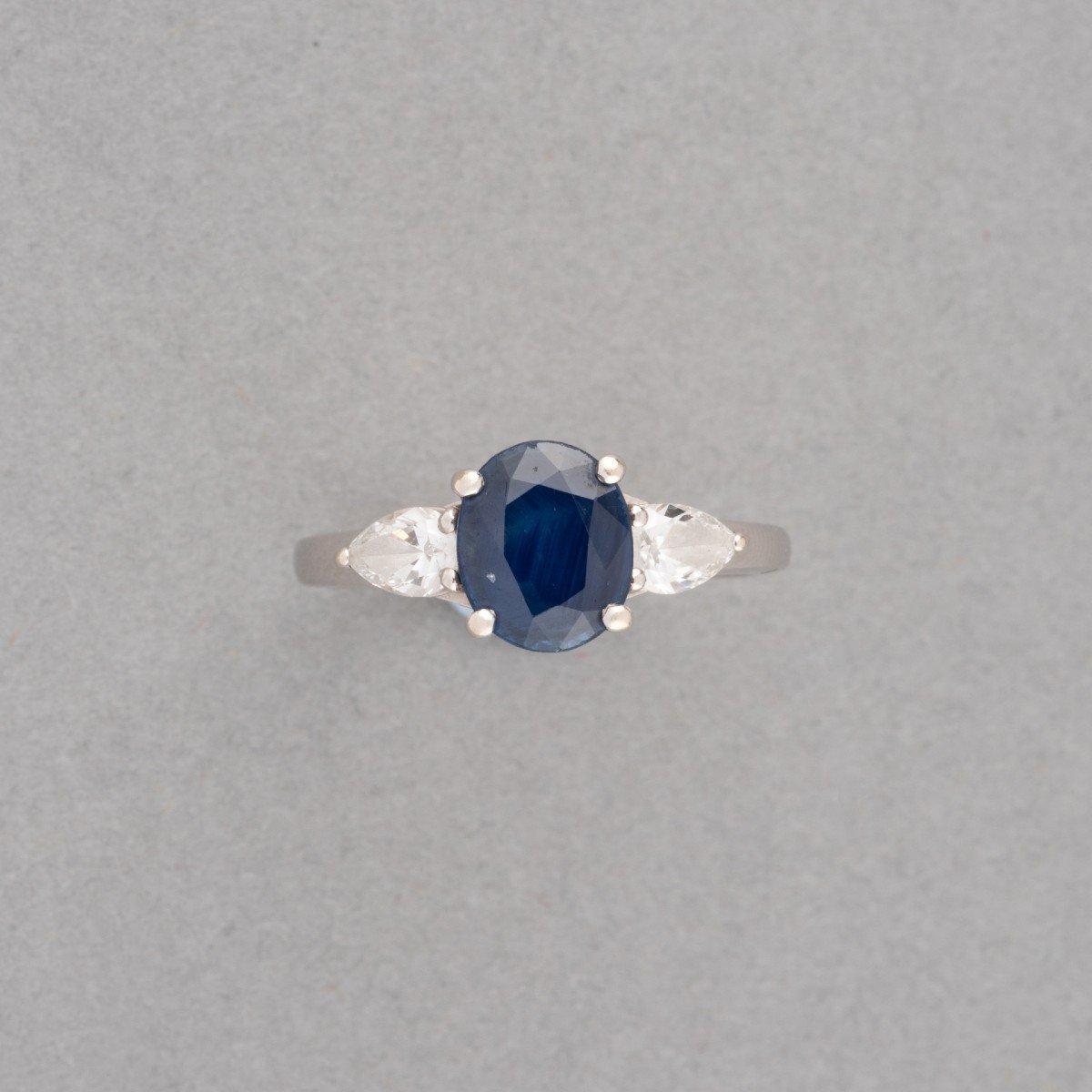 Vintage French Sapphire And Diamond Ring-photo-2