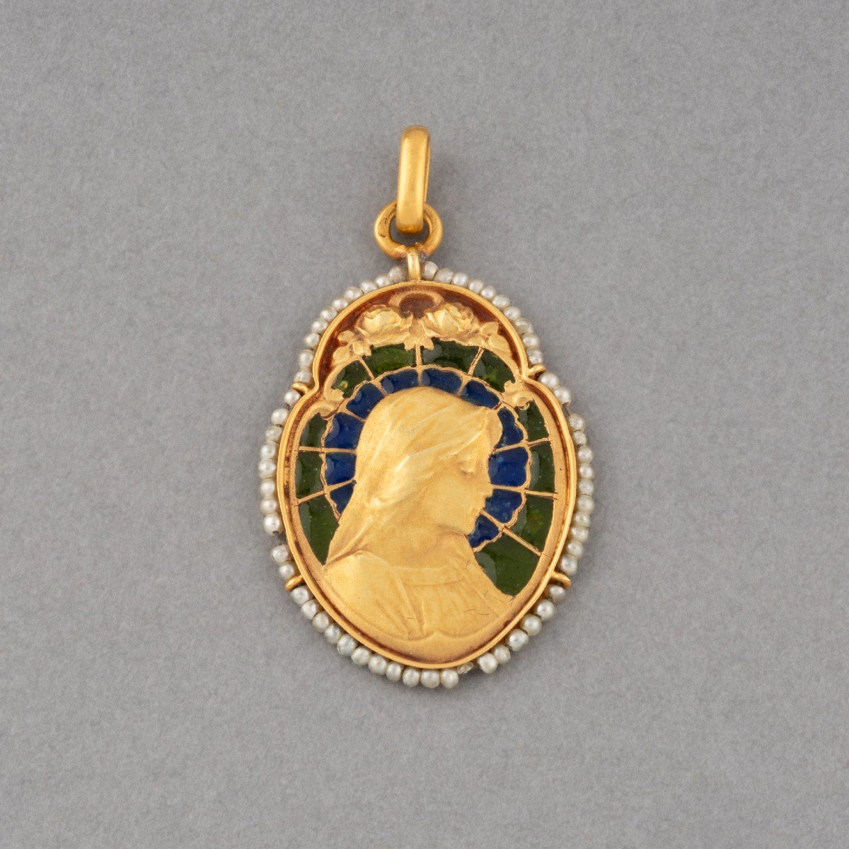 Antique French Medal In Gold And Plique-à-jour Enamel-photo-2