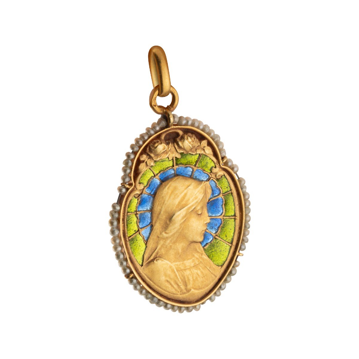 Antique French Medal In Gold And Plique-à-jour Enamel