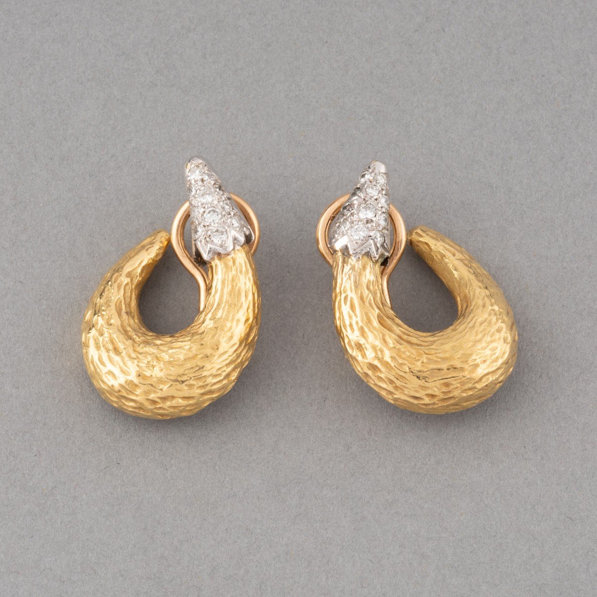 Boucles d'Oreilles En Or Et Diamants-photo-2