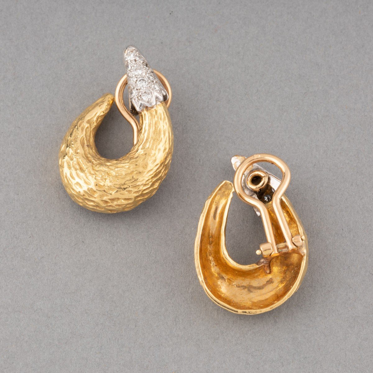 Boucles d'Oreilles En Or Et Diamants-photo-3