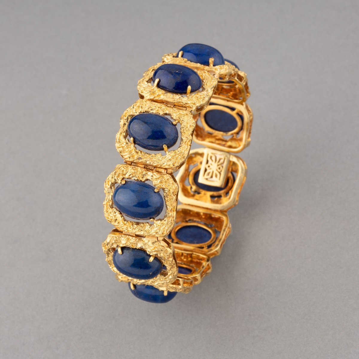 Bracelet En Or Et Lapis Lazuli Vers 1970-photo-2