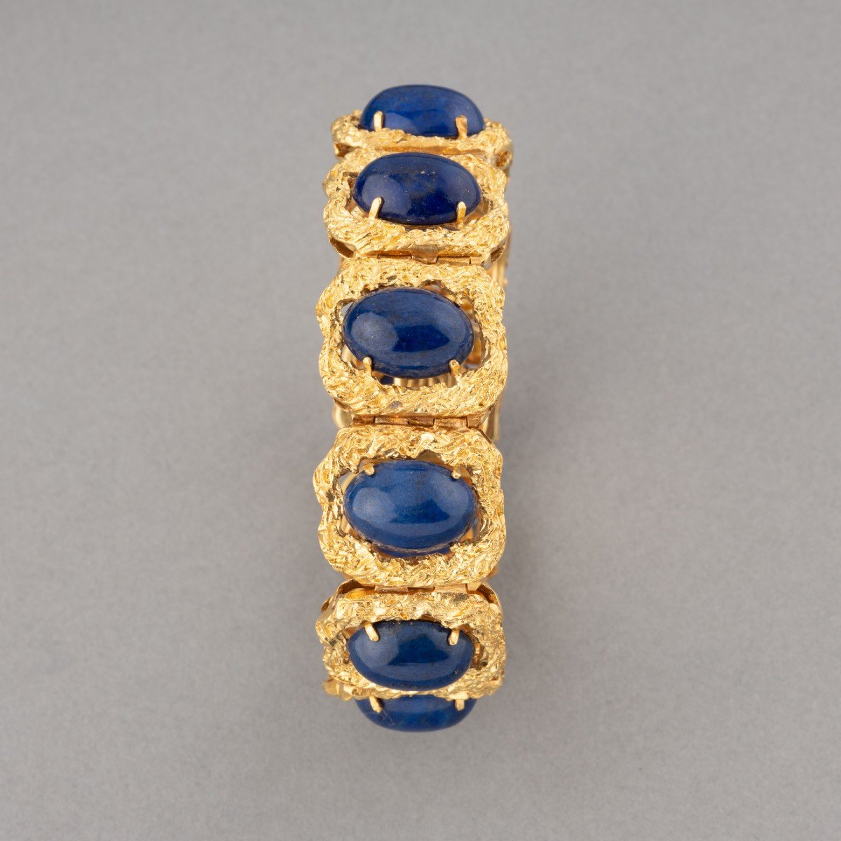 Bracelet En Or Et Lapis Lazuli Vers 1970-photo-3