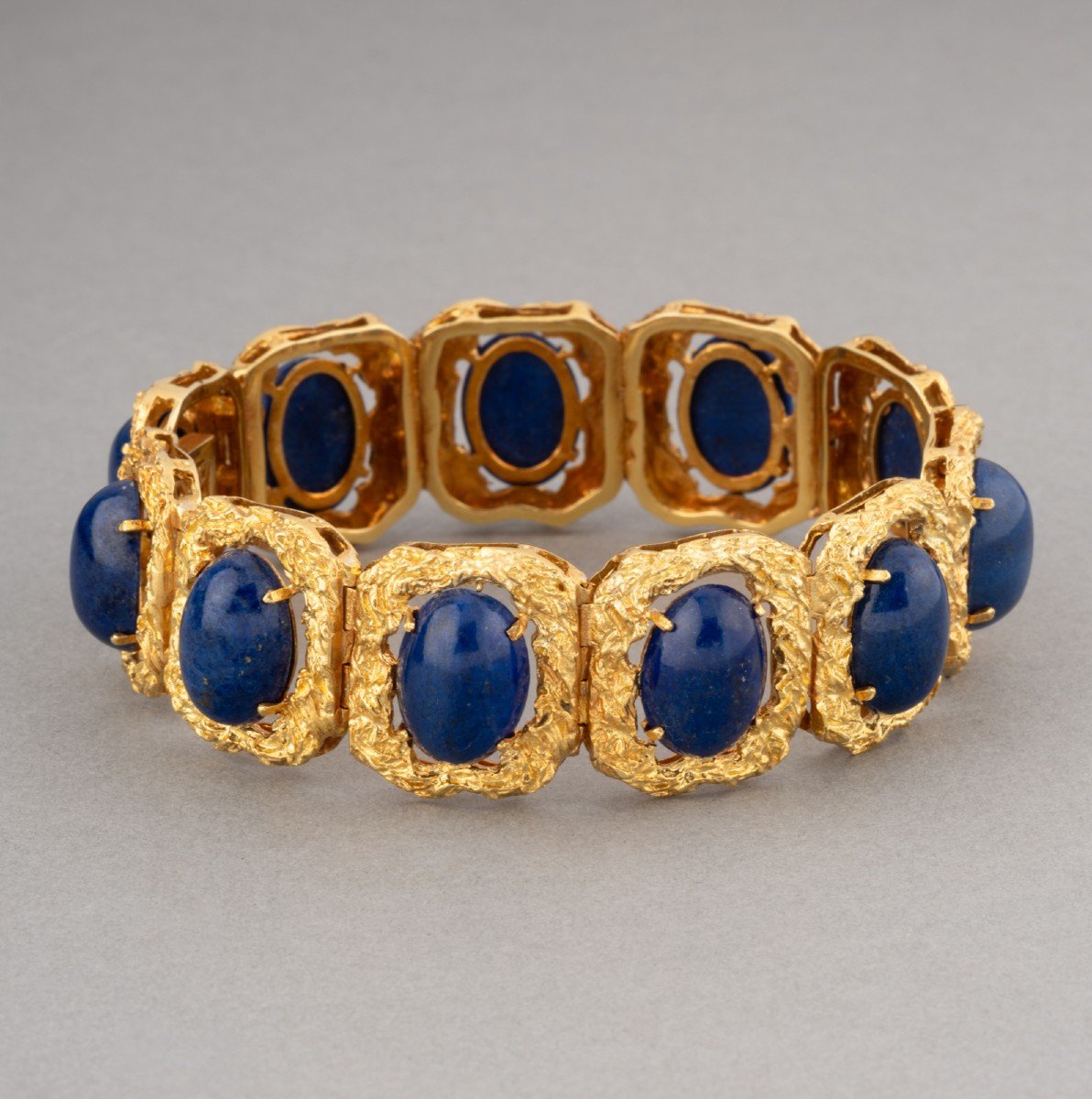 Bracelet En Or Et Lapis Lazuli Vers 1970