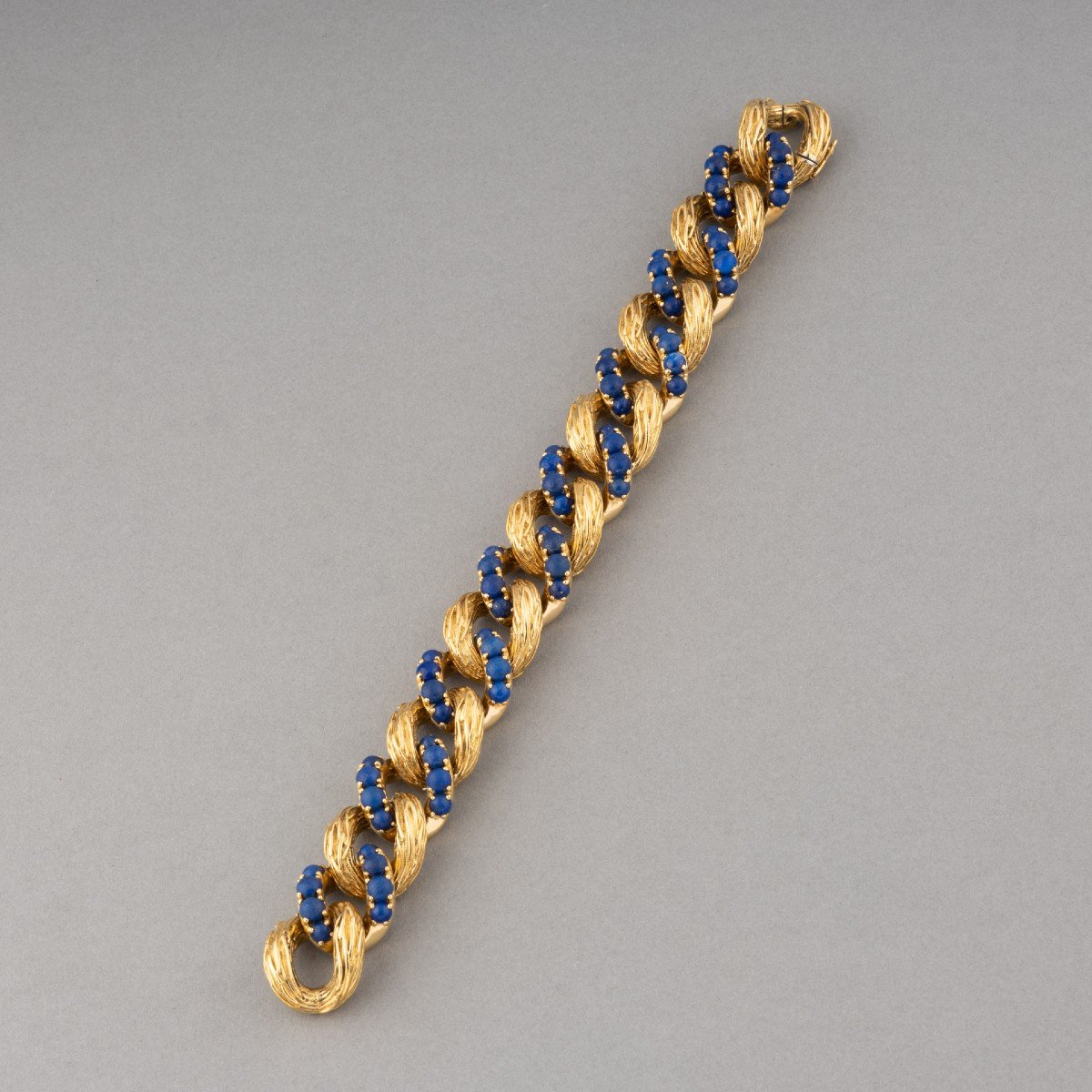 Vintage Gold And Lapis Lazuli Bracelet-photo-2