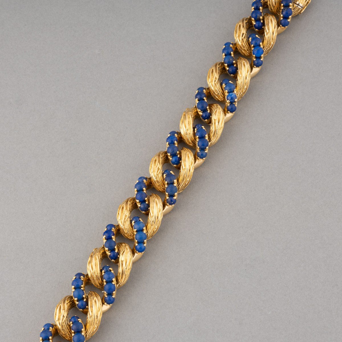 Vintage Gold And Lapis Lazuli Bracelet-photo-3