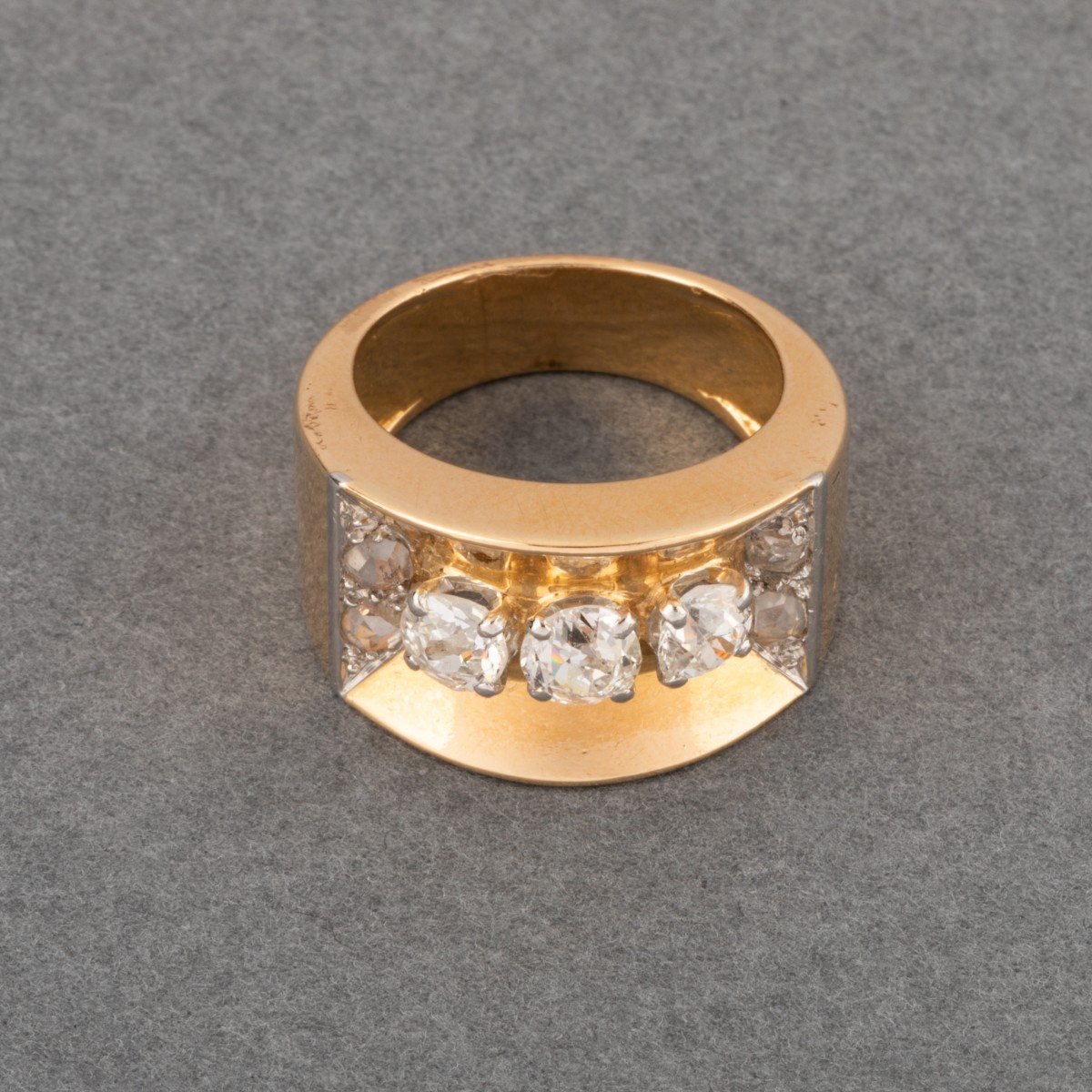 Vintage French Gold And Diamond Ring-photo-3