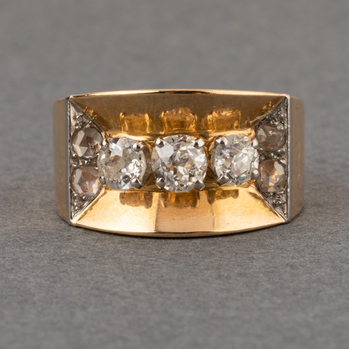 Vintage French Gold And Diamond Ring-photo-4