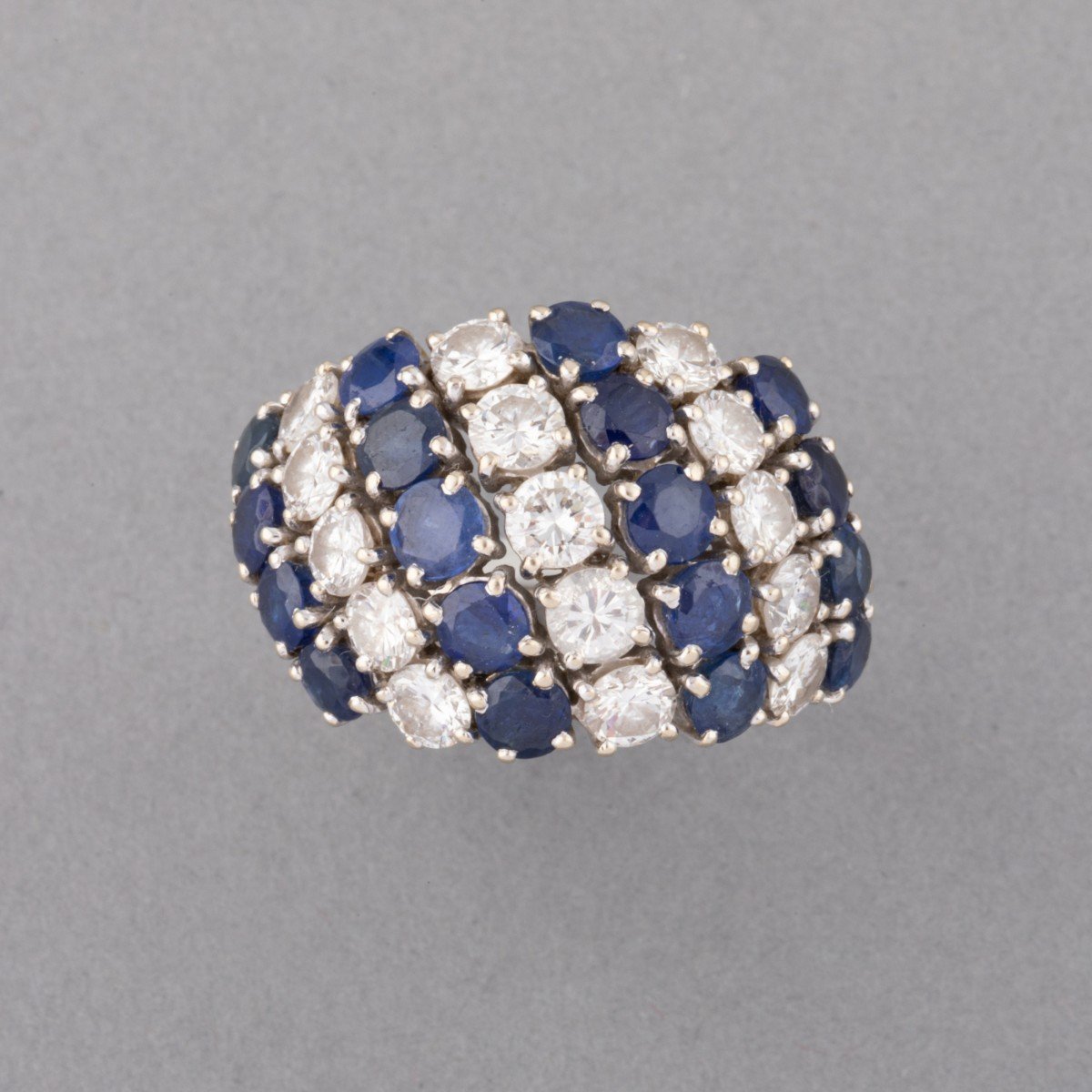 Bague Vintage Saphirs Diamants-photo-1