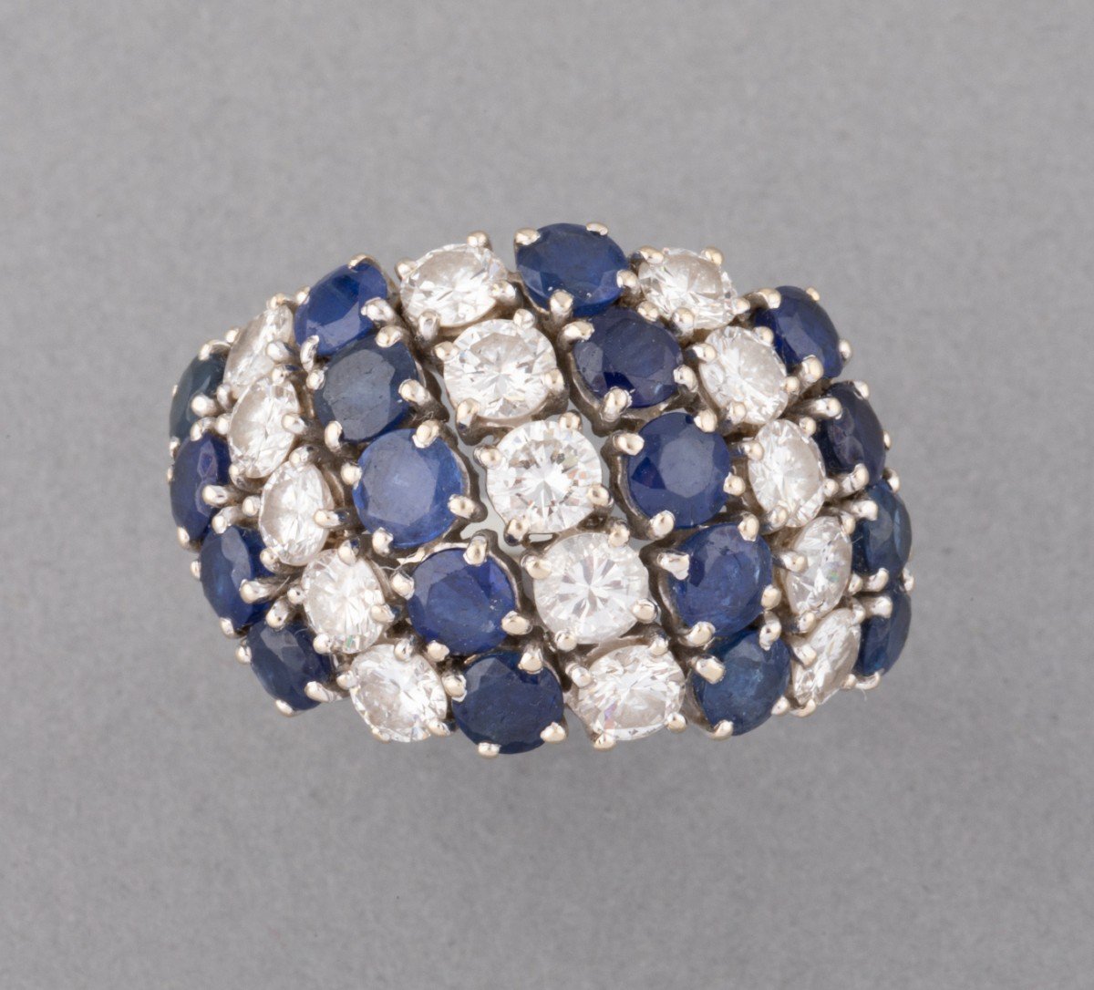 Bague Vintage Saphirs Diamants