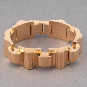 Bracelet Français Tank Années 40 En Or 