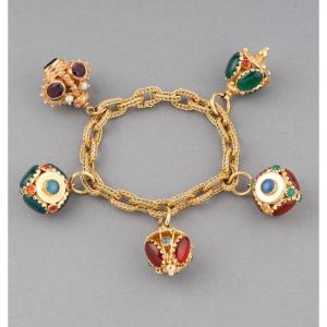 Vintage Gold Charm Bracelet 