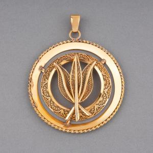 Vintage French Gold Pendant 