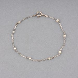 Old French Bracelet In Platinum And Diamonds