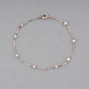 Bracelet Ancien Français En Platine Et Diamants