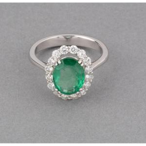 Certified Vintage French Emerald Ring 2.08 Carats