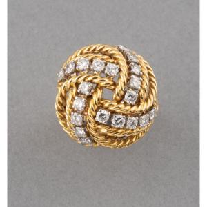 Boucheron Bague Vintage En Or Et 2 Carats De Diamants