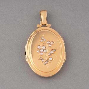 Antique French Gold Medallion Pendant 