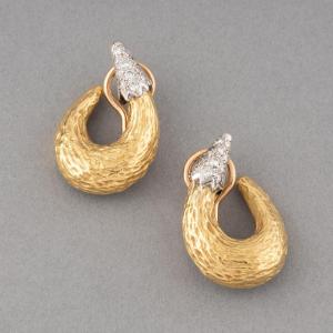 Boucles d'Oreilles En Or Et Diamants