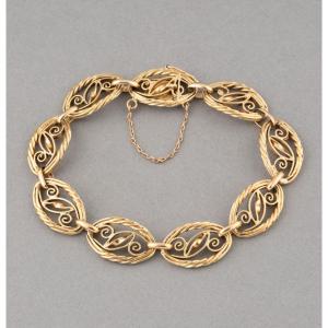 Antique French Filigree Gold Bracelet 