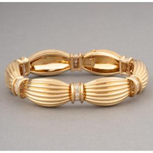 Oj Perrin Vintage Gold And Diamond Bracelet By Andre Vassor