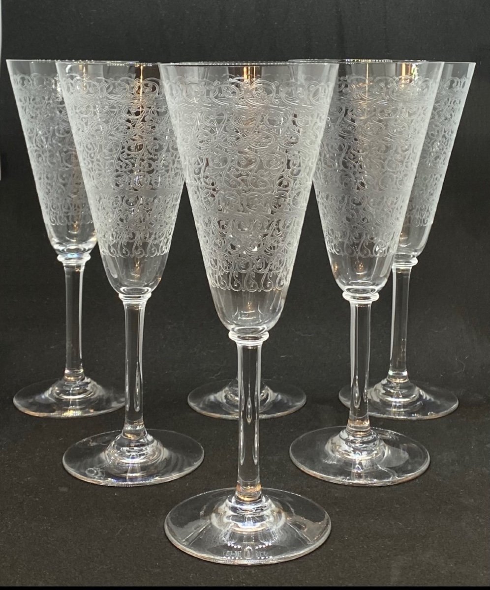 Baccarat Champagne Glasses Model Rohan 6p Set