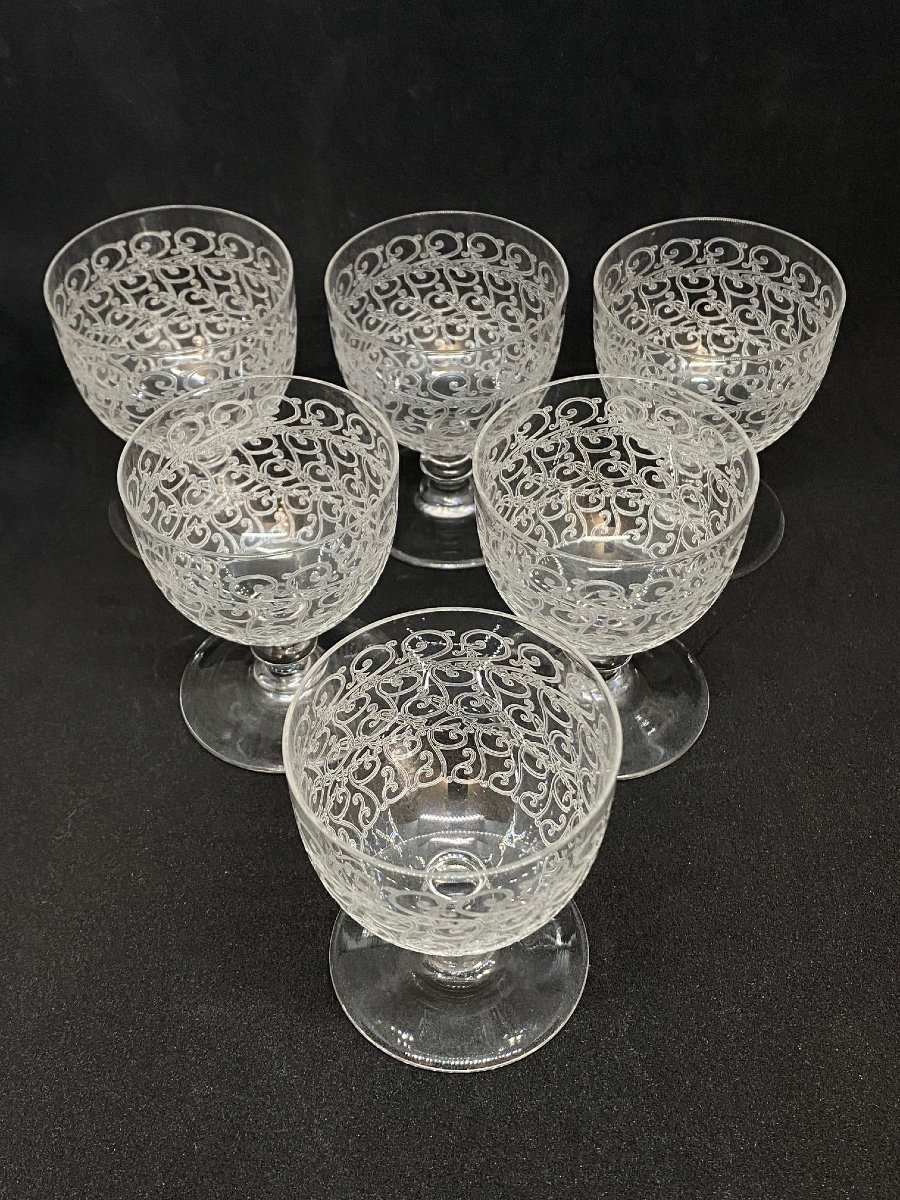 Baccarat Modèle Rohan Verres En Cristal H7.5cm Signé-photo-2