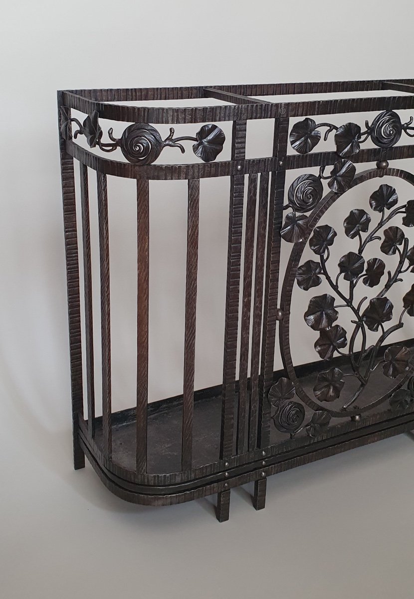 Art Deco Wrought Iron Umbrella Stand-photo-3