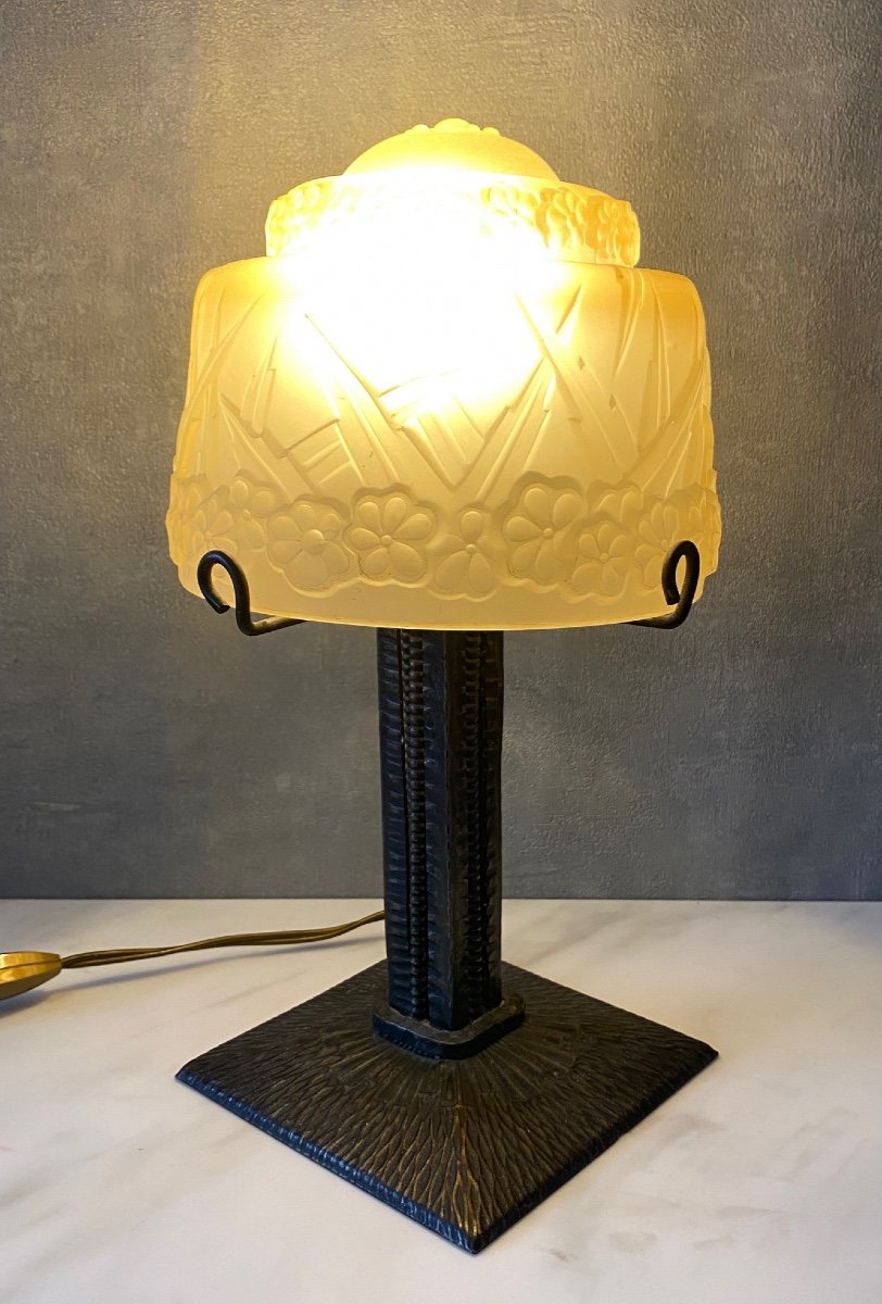 Art Deco Muller Frère Luneville Lamp / 30cm / Sabino Muller Daum