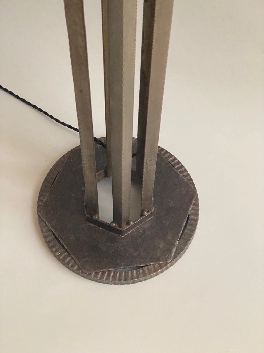 Lampadaire Fer Forgé Fag ( Marcel Vasseur ) Et Muller Frère 1930 Art Deco-photo-1