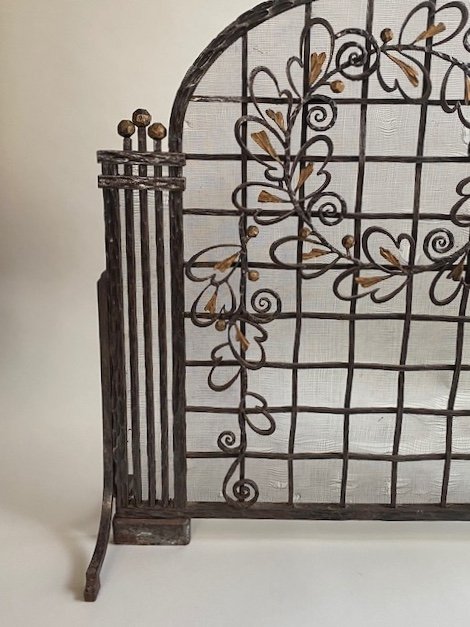 Art Deco Wrought Iron Firewall-photo-4