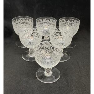 Baccarat Modèle Rohan Verres En Cristal H7.5cm Signé