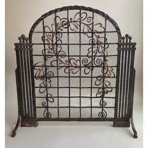 Art Deco Wrought Iron Firewall