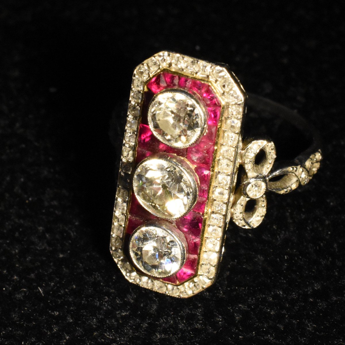 Bague Noeuds Diamants Et Rubis-photo-3