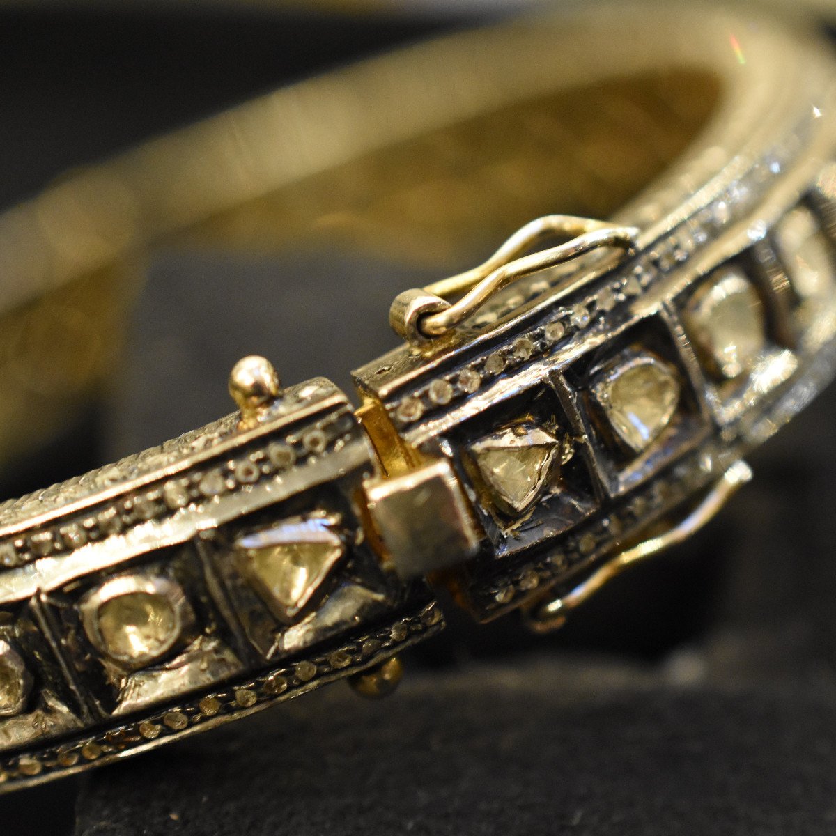 Bracelet diamants, argent et or, XIXème siècle-photo-3