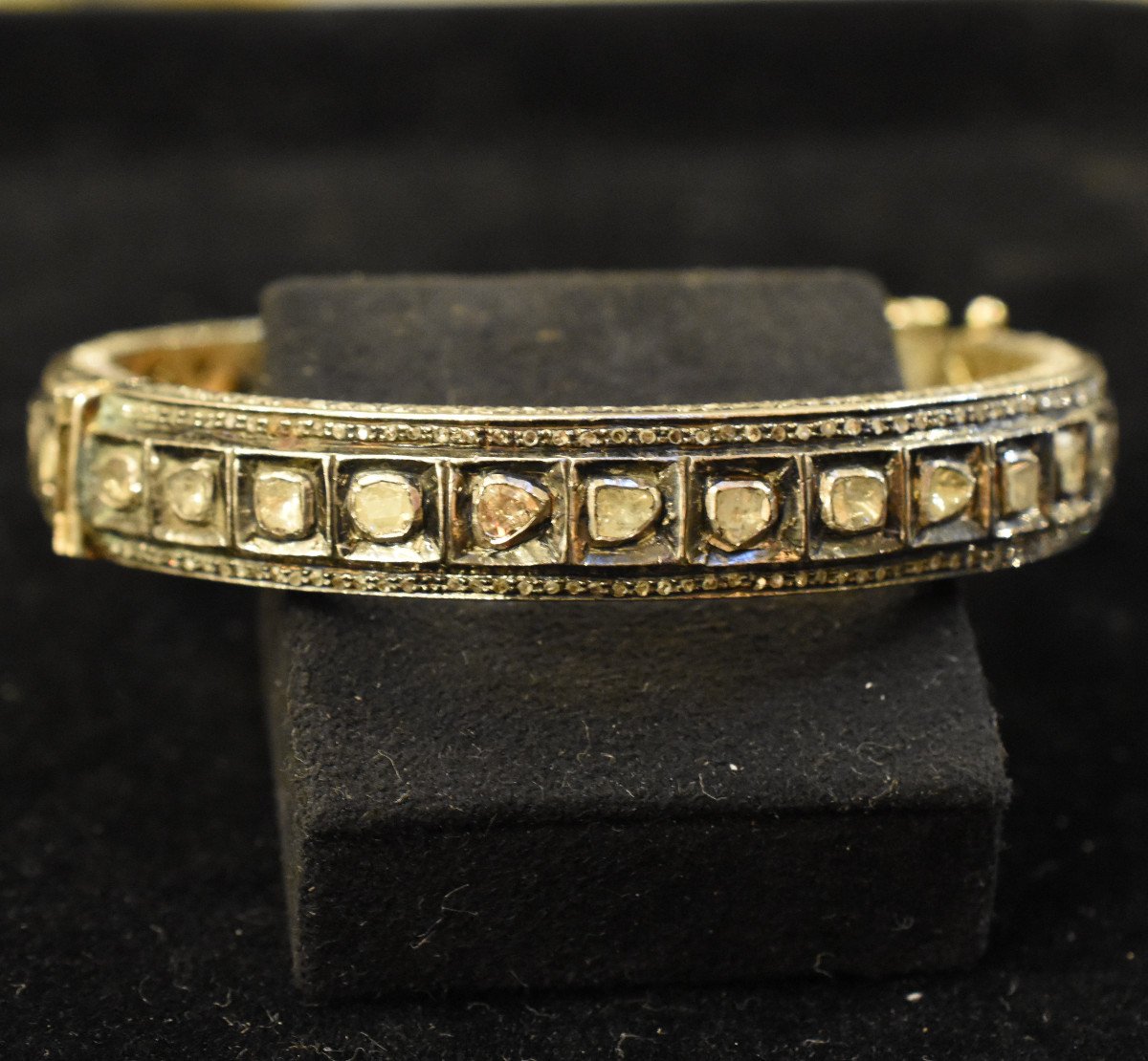 Bracelet diamants, argent et or, XIXème siècle