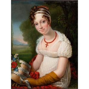 Jenny Desoras (1776 –1858) - Portrait Of Marie-charlotte Georgette Nizon De Saint-georges