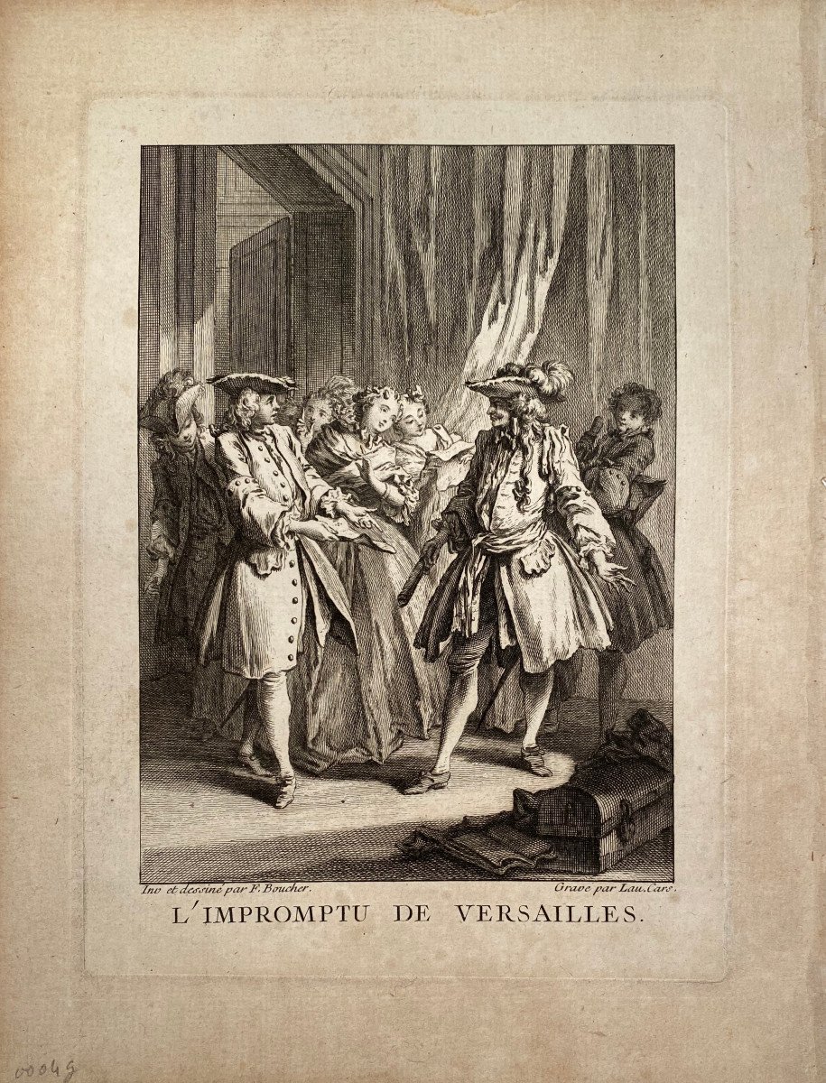 Gravure XVIIIè De Cars d'Après Boucher : l'Impromptu De Versailles