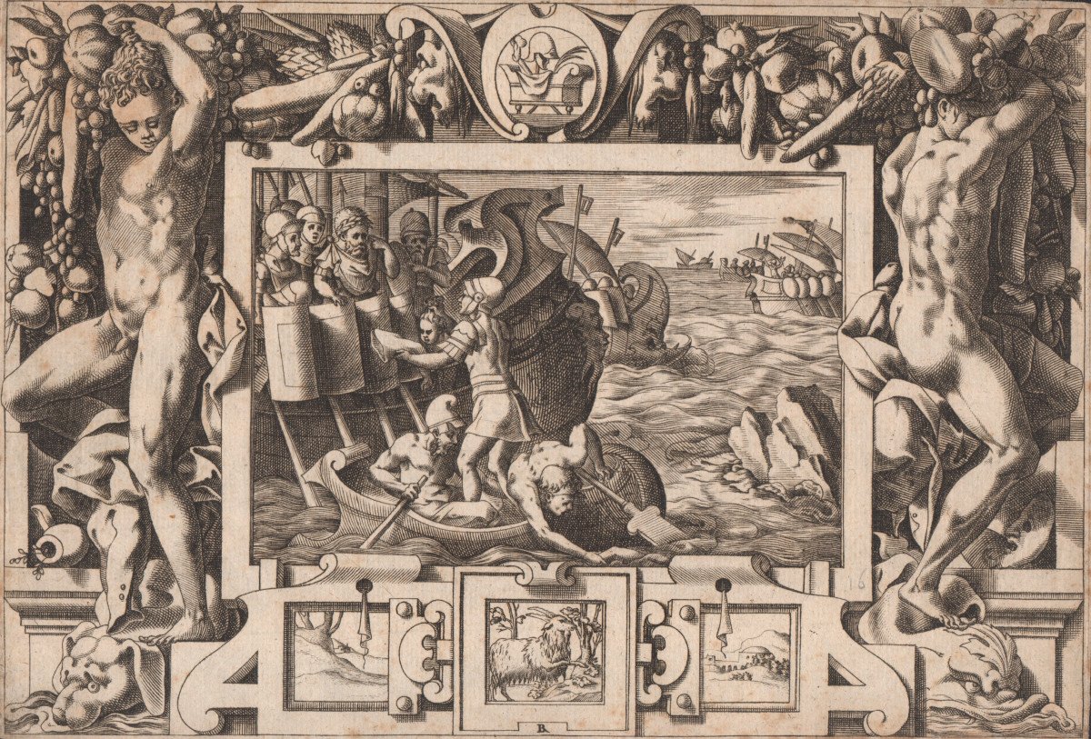 16th Century Print By Boyvin: Eetez Done Collect The Members Of Absyrte