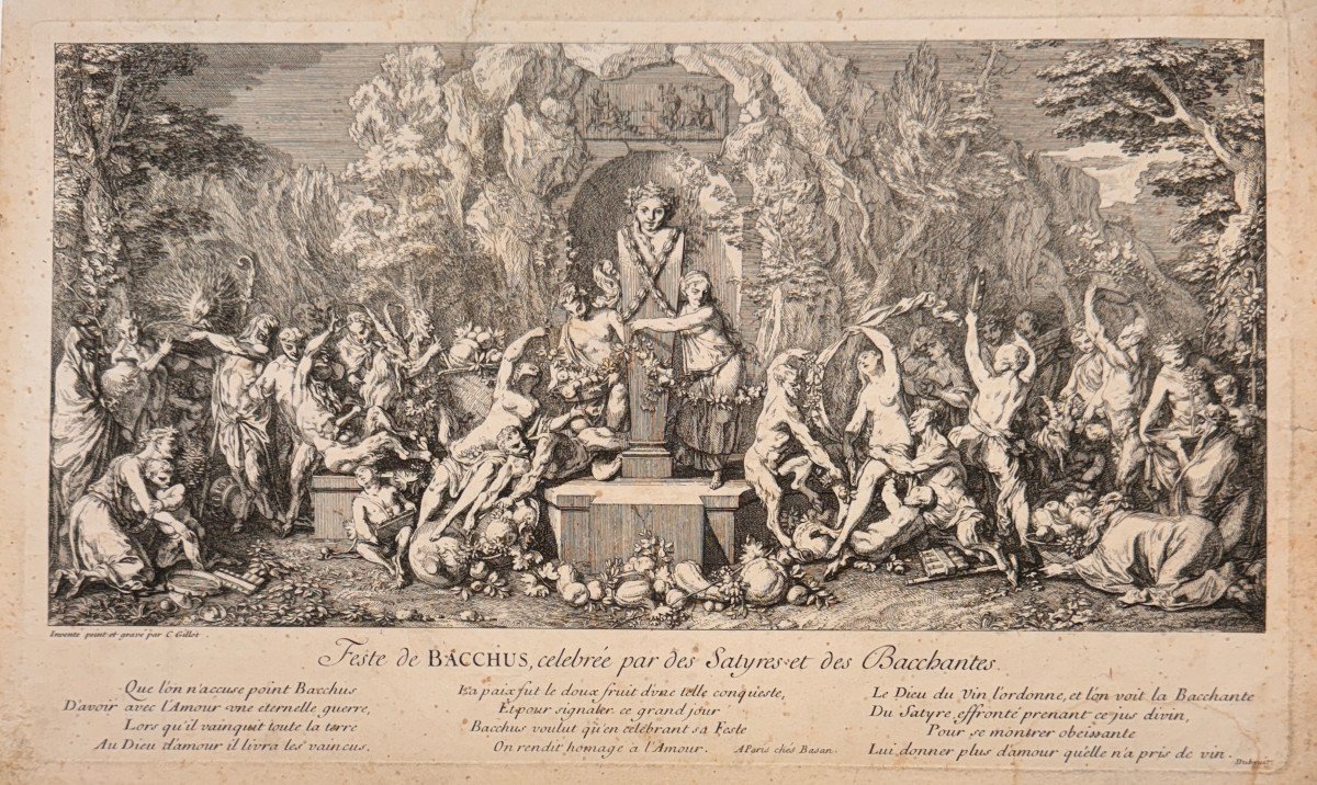 Gravures XVIIIè De Gillot : Bacchanales, Suite De Quatre Estampes Dite Aussi Les Quatre Fetes -photo-2