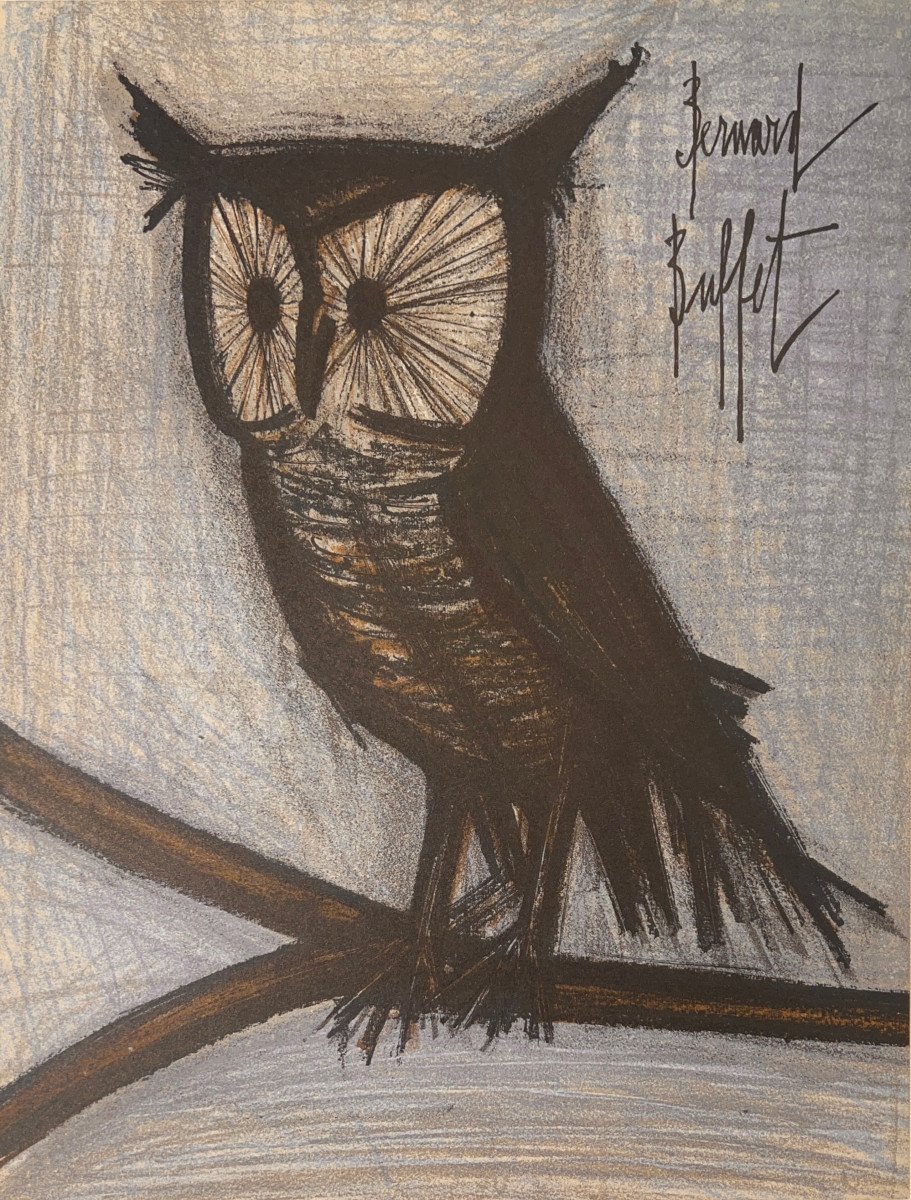 Lithograph By Bernard Buffet: The Little Owl