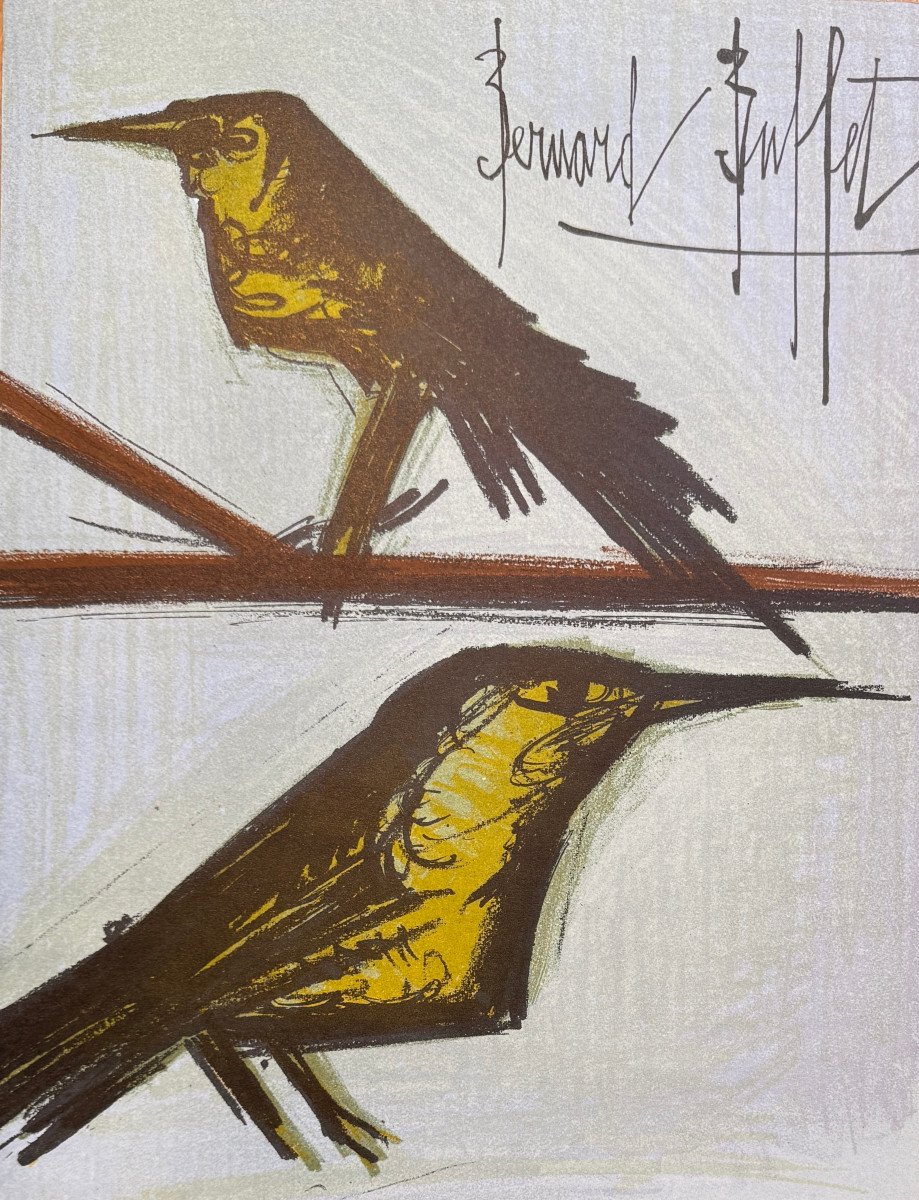 Lithographie De Bernard Buffet : Les Oiseaux