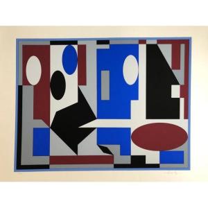 Original Serigraph Signed And Numbered By Vasarely: Bhopal III