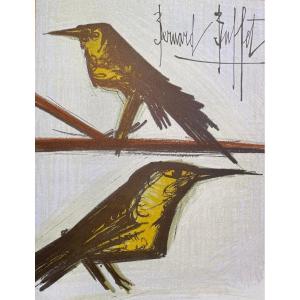 Lithographie De Bernard Buffet : Les Oiseaux