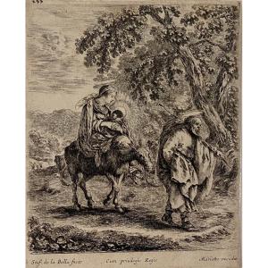 Della Bella Engraving: Another Flight Into Egypt