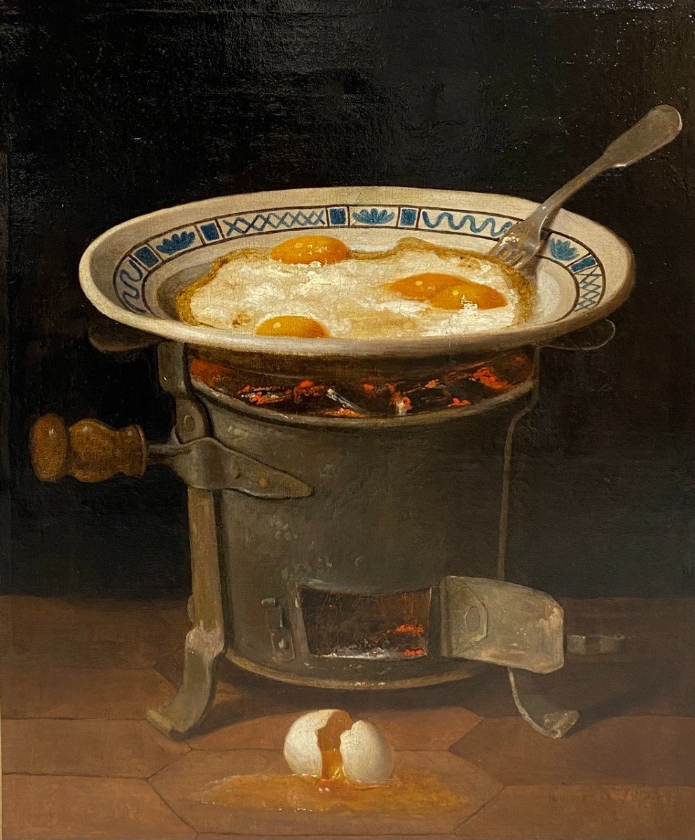 Gabriel Germain Joncherie - Les Oeufs Au Plats - Nature Morte - 1834