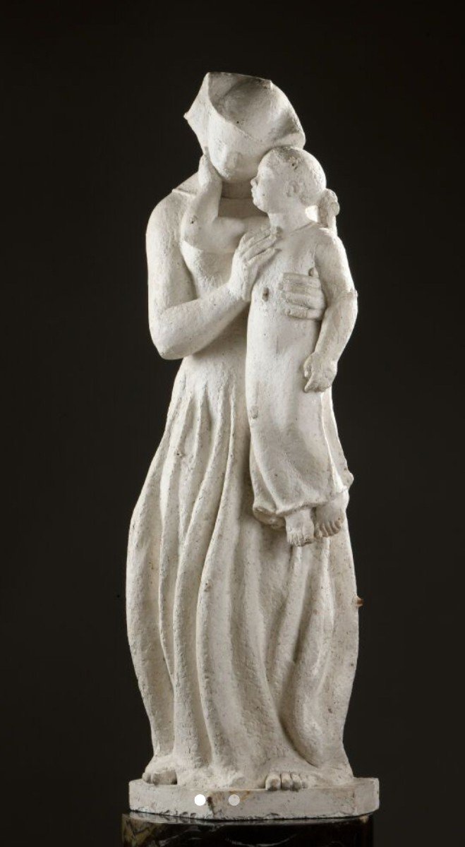 Maternity - Plaster From The Late Of 1950s - André Langeon (1926-2010)-photo-2