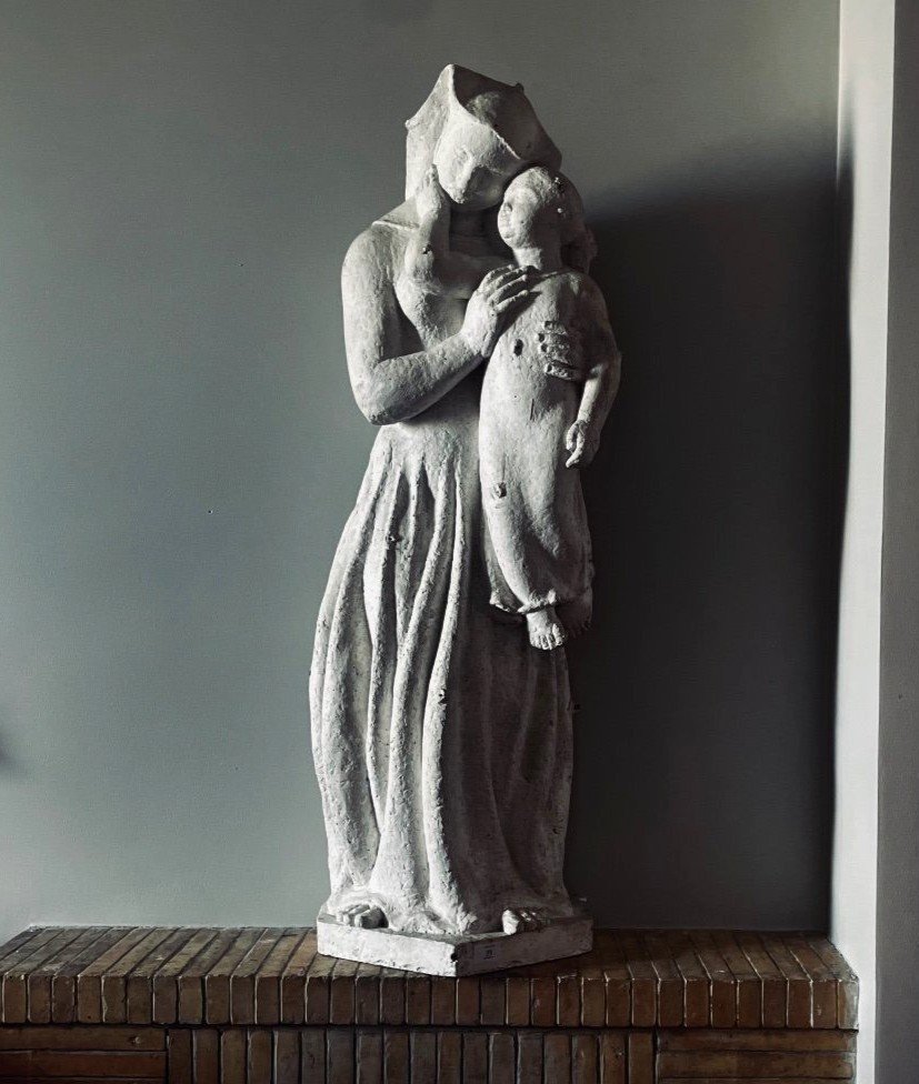 Maternity - Plaster From The Late Of 1950s - André Langeon (1926-2010)