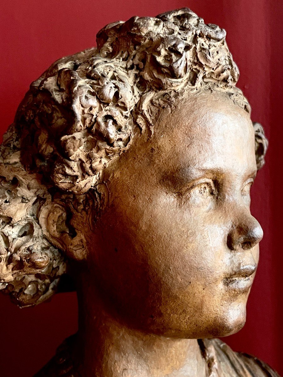 Jules Blanchard - Portrait Of A Child - Terracotta Bust - 1867 --photo-1