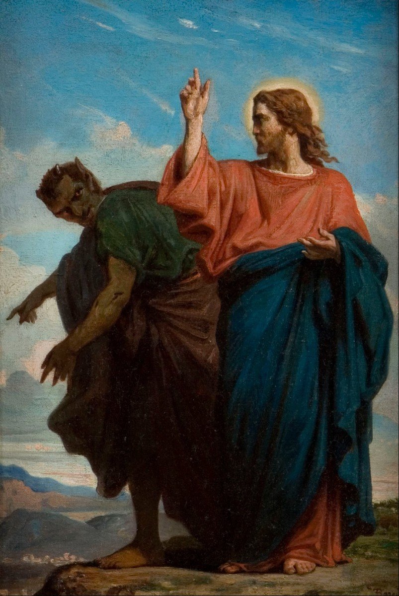 Félix Barrias - Etude De Pieds Pour La Tentation Du Christ - Dessin-photo-3